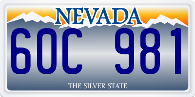 NV license plate 60C981