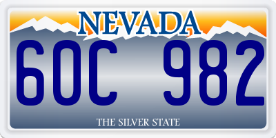 NV license plate 60C982