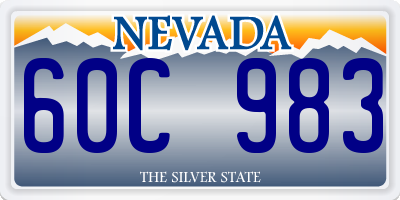 NV license plate 60C983