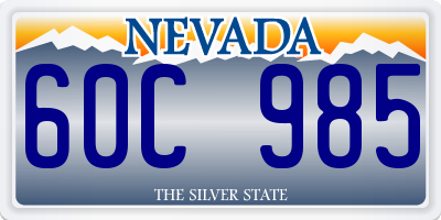 NV license plate 60C985