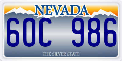 NV license plate 60C986