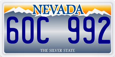 NV license plate 60C992