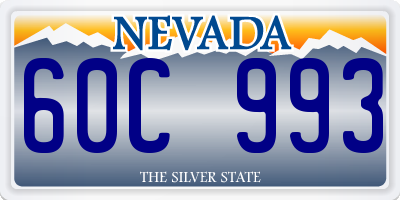 NV license plate 60C993