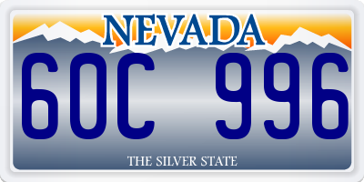 NV license plate 60C996
