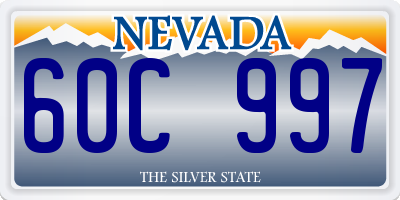 NV license plate 60C997