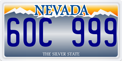 NV license plate 60C999