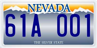 NV license plate 61A001