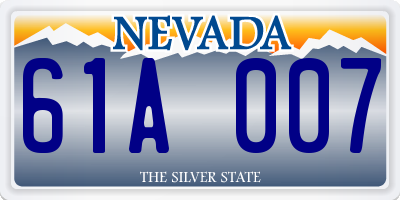 NV license plate 61A007