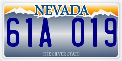 NV license plate 61A019