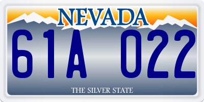 NV license plate 61A022