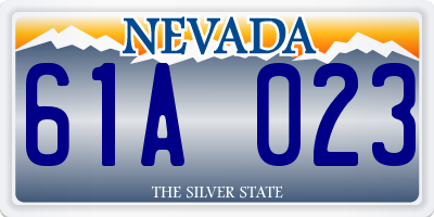 NV license plate 61A023