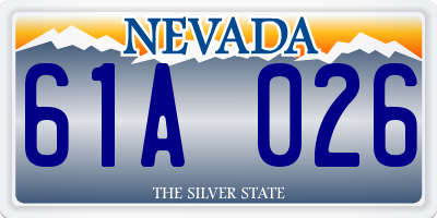 NV license plate 61A026