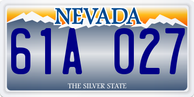 NV license plate 61A027