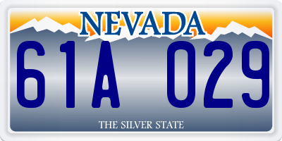 NV license plate 61A029