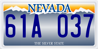 NV license plate 61A037