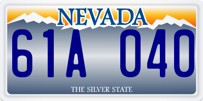 NV license plate 61A040