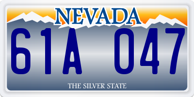 NV license plate 61A047
