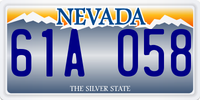 NV license plate 61A058