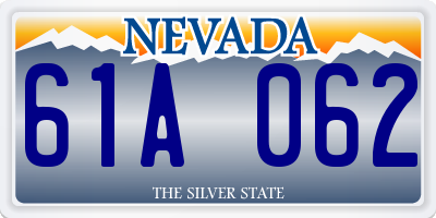 NV license plate 61A062