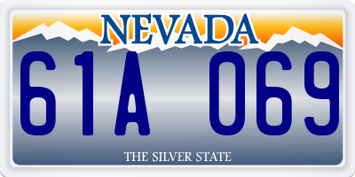 NV license plate 61A069