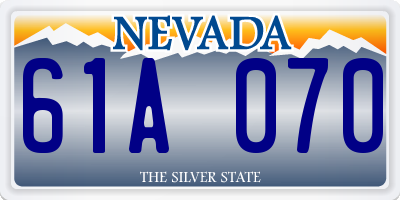 NV license plate 61A070