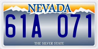 NV license plate 61A071