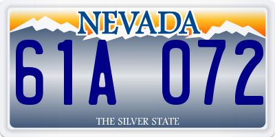 NV license plate 61A072