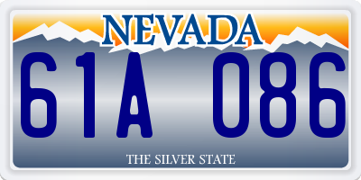 NV license plate 61A086