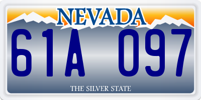 NV license plate 61A097