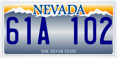NV license plate 61A102