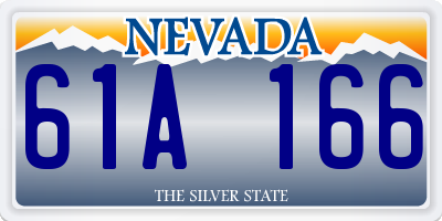 NV license plate 61A166
