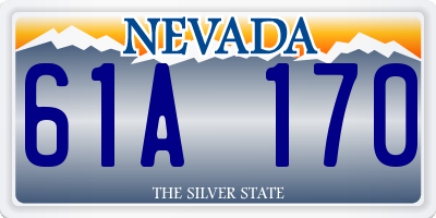 NV license plate 61A170