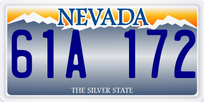 NV license plate 61A172