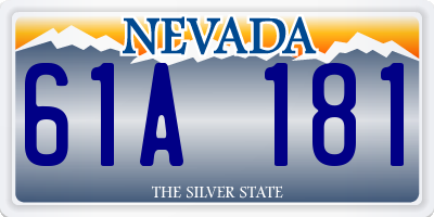 NV license plate 61A181