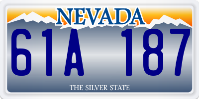 NV license plate 61A187