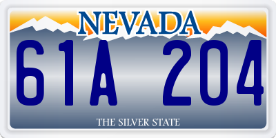 NV license plate 61A204