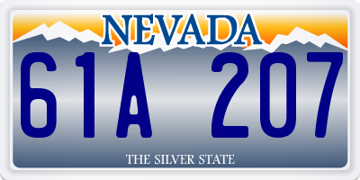 NV license plate 61A207