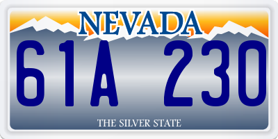 NV license plate 61A230