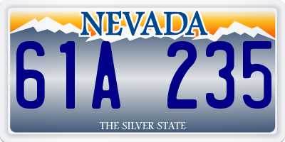 NV license plate 61A235