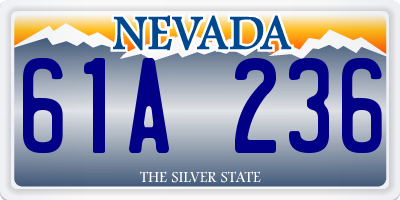 NV license plate 61A236