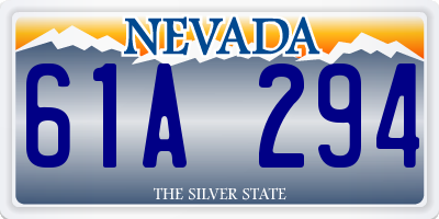 NV license plate 61A294
