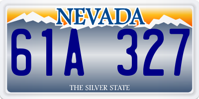 NV license plate 61A327
