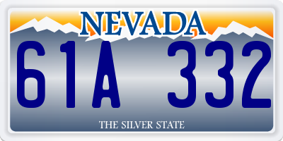NV license plate 61A332