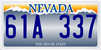 NV license plate 61A337