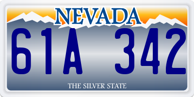NV license plate 61A342