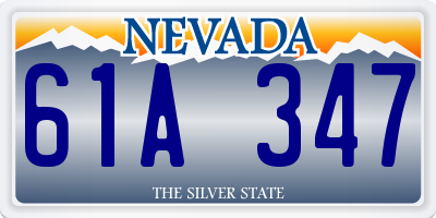 NV license plate 61A347