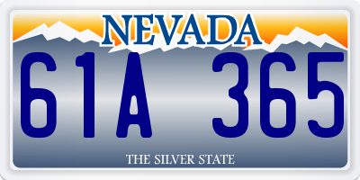 NV license plate 61A365