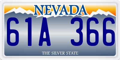 NV license plate 61A366