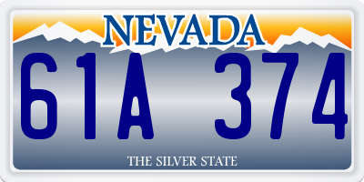 NV license plate 61A374