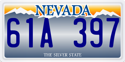 NV license plate 61A397
